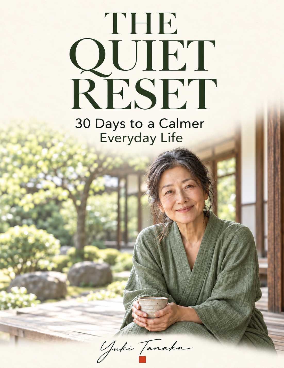 The Quiet Reset ebook displayed in soft sage tones